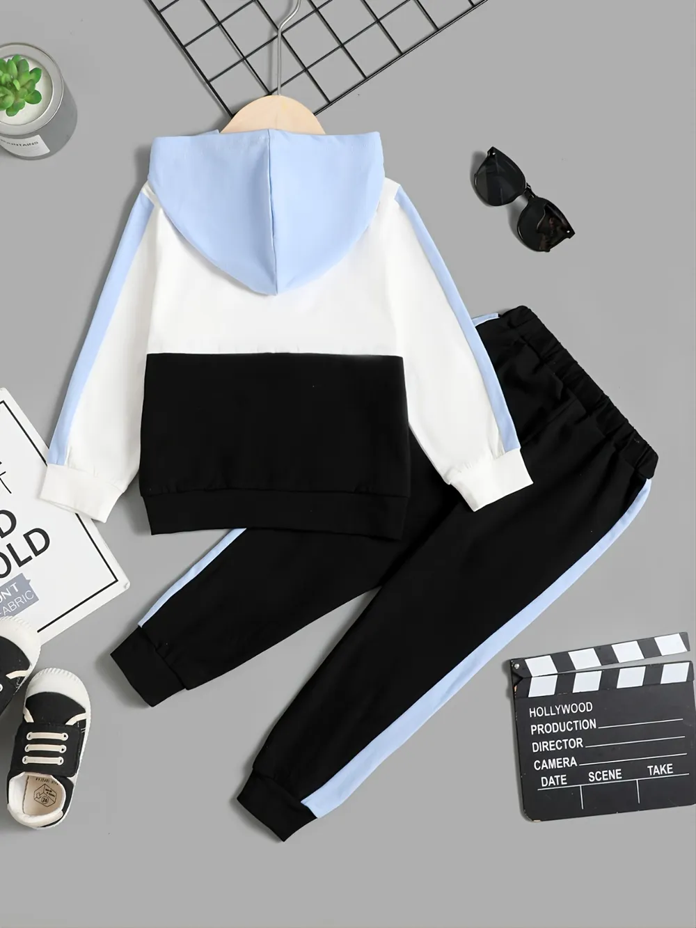 Children's Color Block Hoodie and Pants Set, image 2