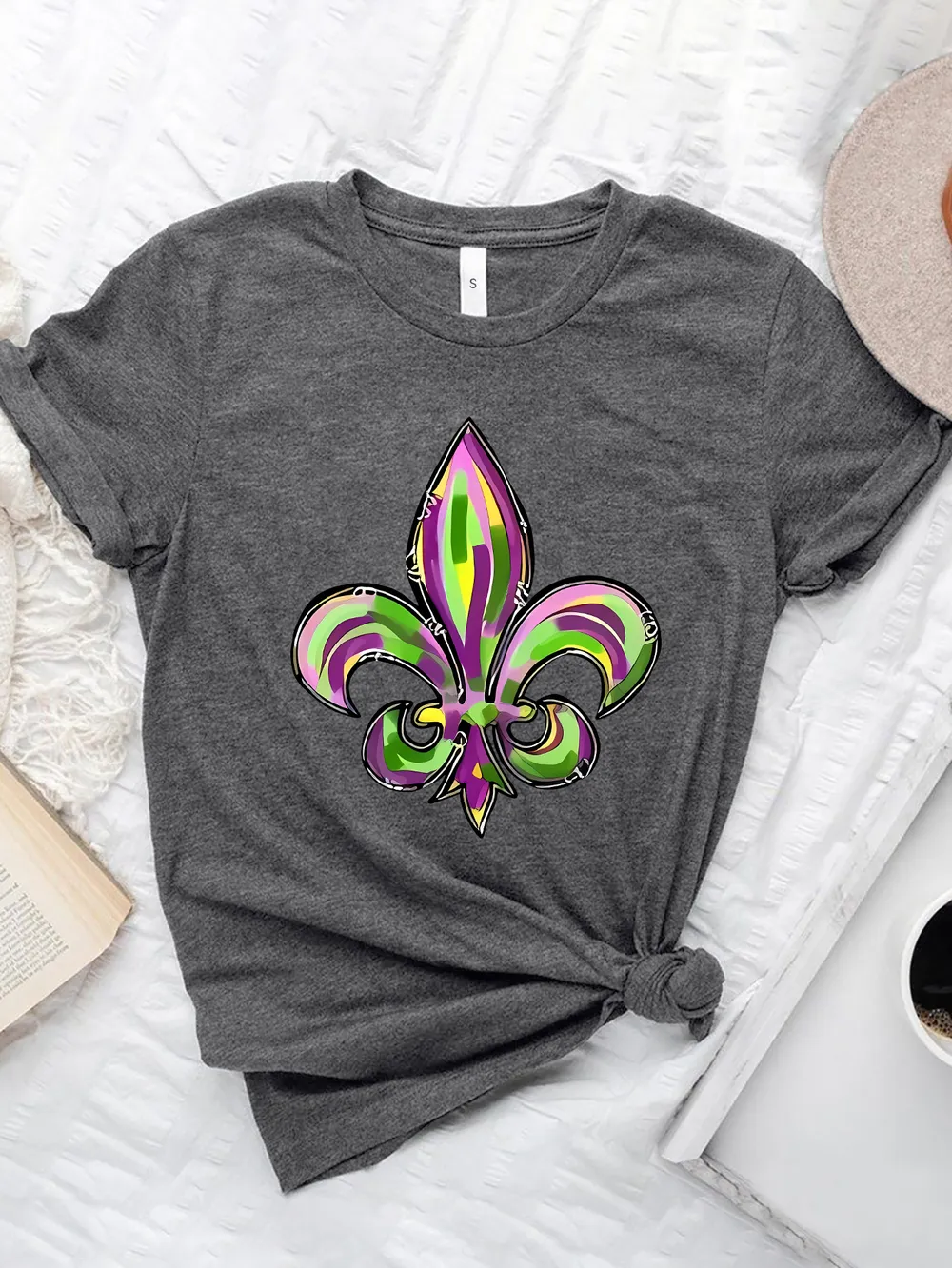 Mardi Gras Graphic Round Neck Short Sleeve T-Shirt, image 8