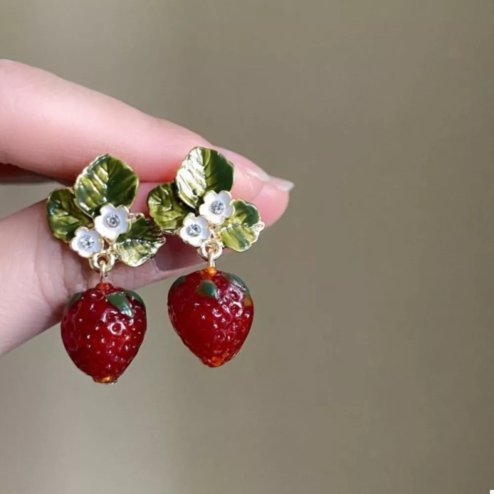 Strawberry Dangle Earrings, image 2