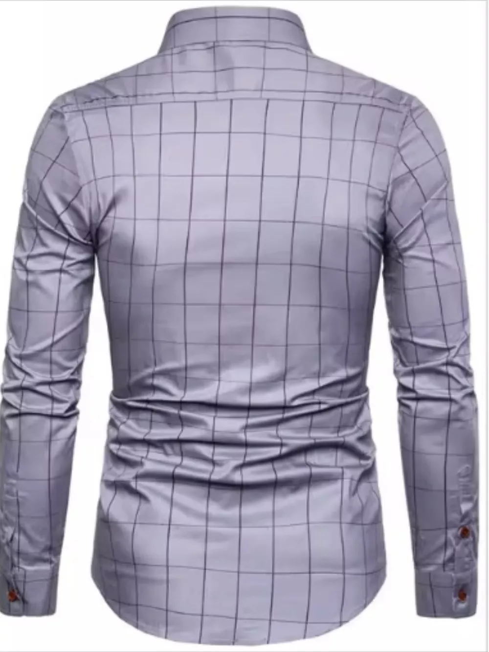 Men's Pus Size Plaid Button Up Long Sleeve Shirt, image 2