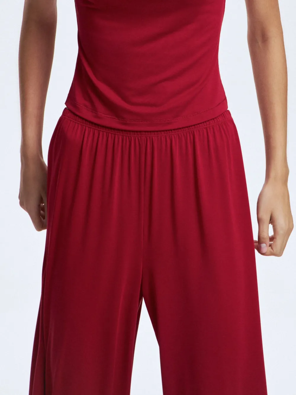 Mock Neck Short Sleeve Top and Pants Set, image 8