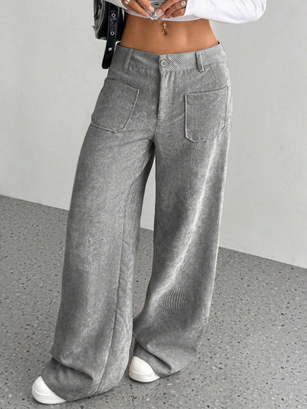 Wide Leg Pants with Pockets, image 4