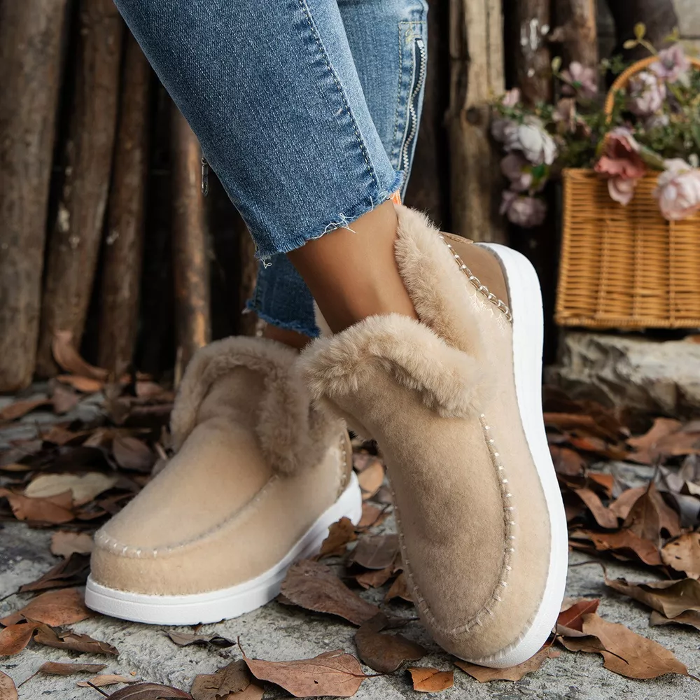 Cozy Fur-Trimmed Slip-Ons, image 12