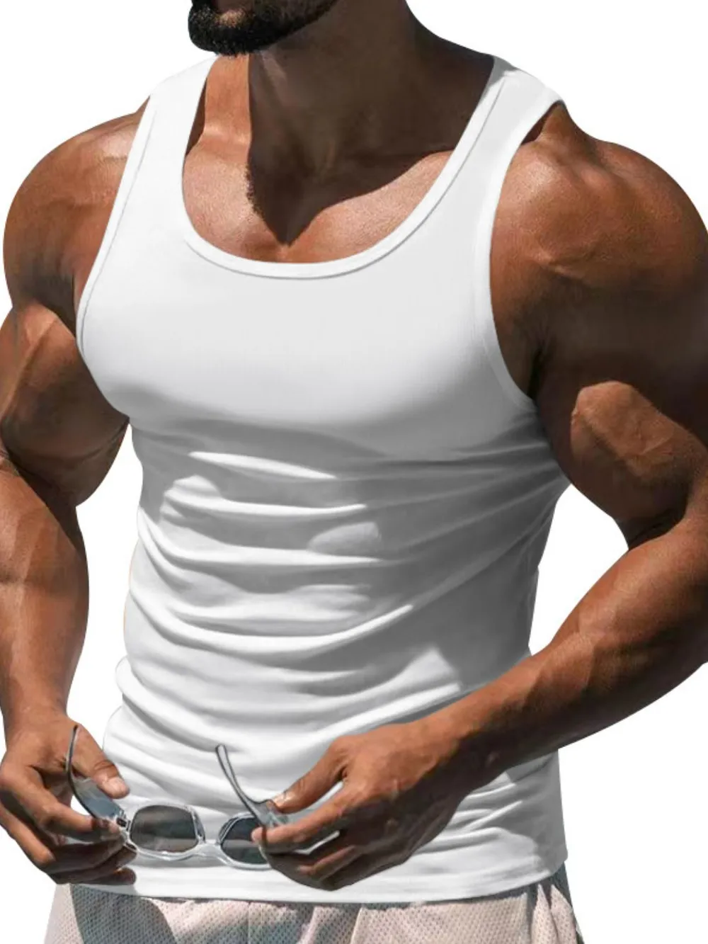 Men's Plus Size Wide Strap Tank, image 5