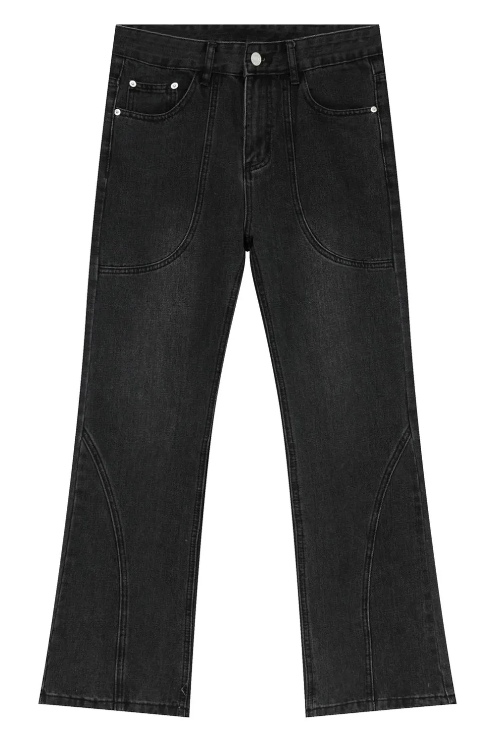 Straight-Leg Jeans with Stitch Detail