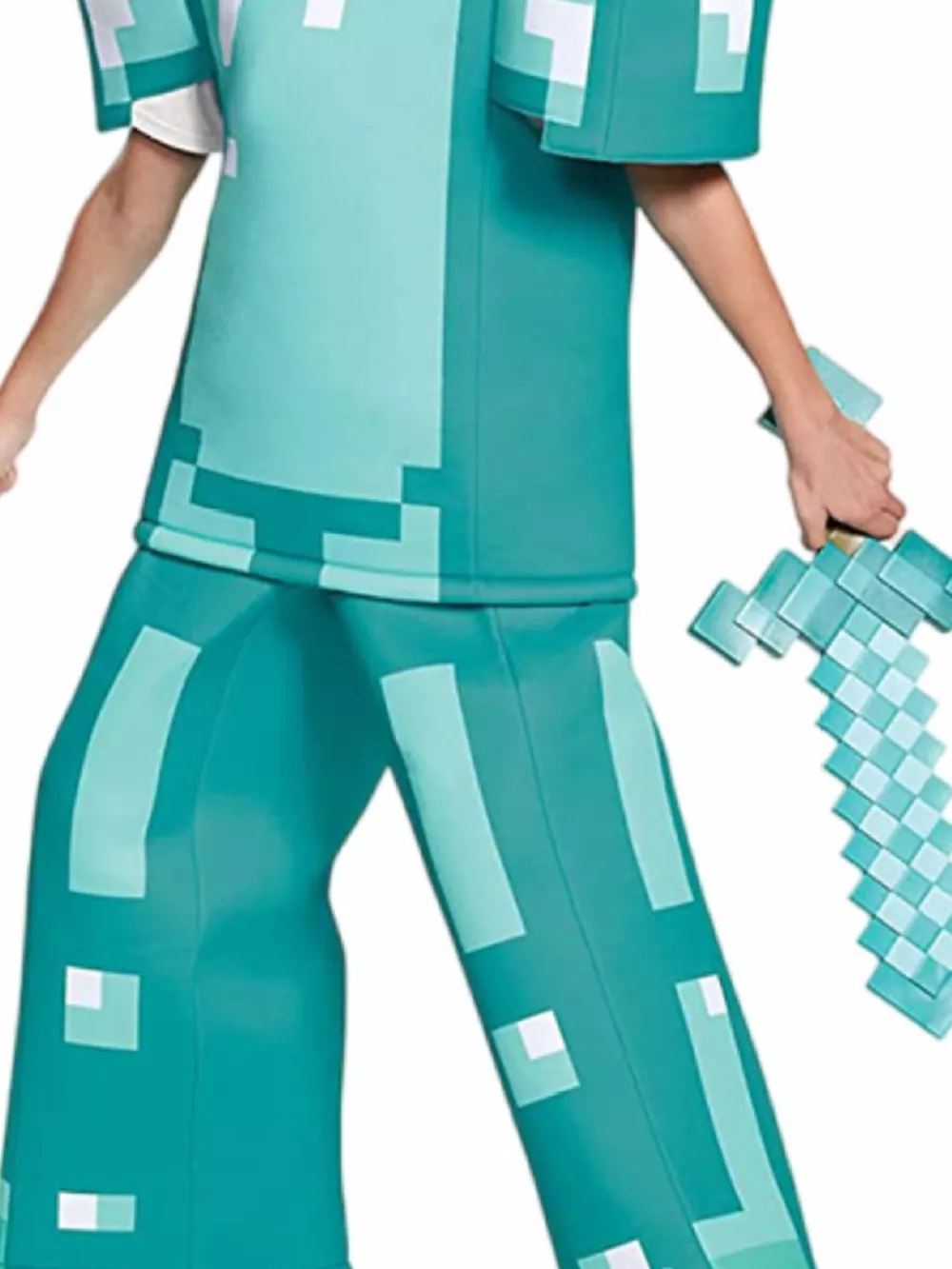 Children's Minecraft Pixelated Print Costume Set, image 2
