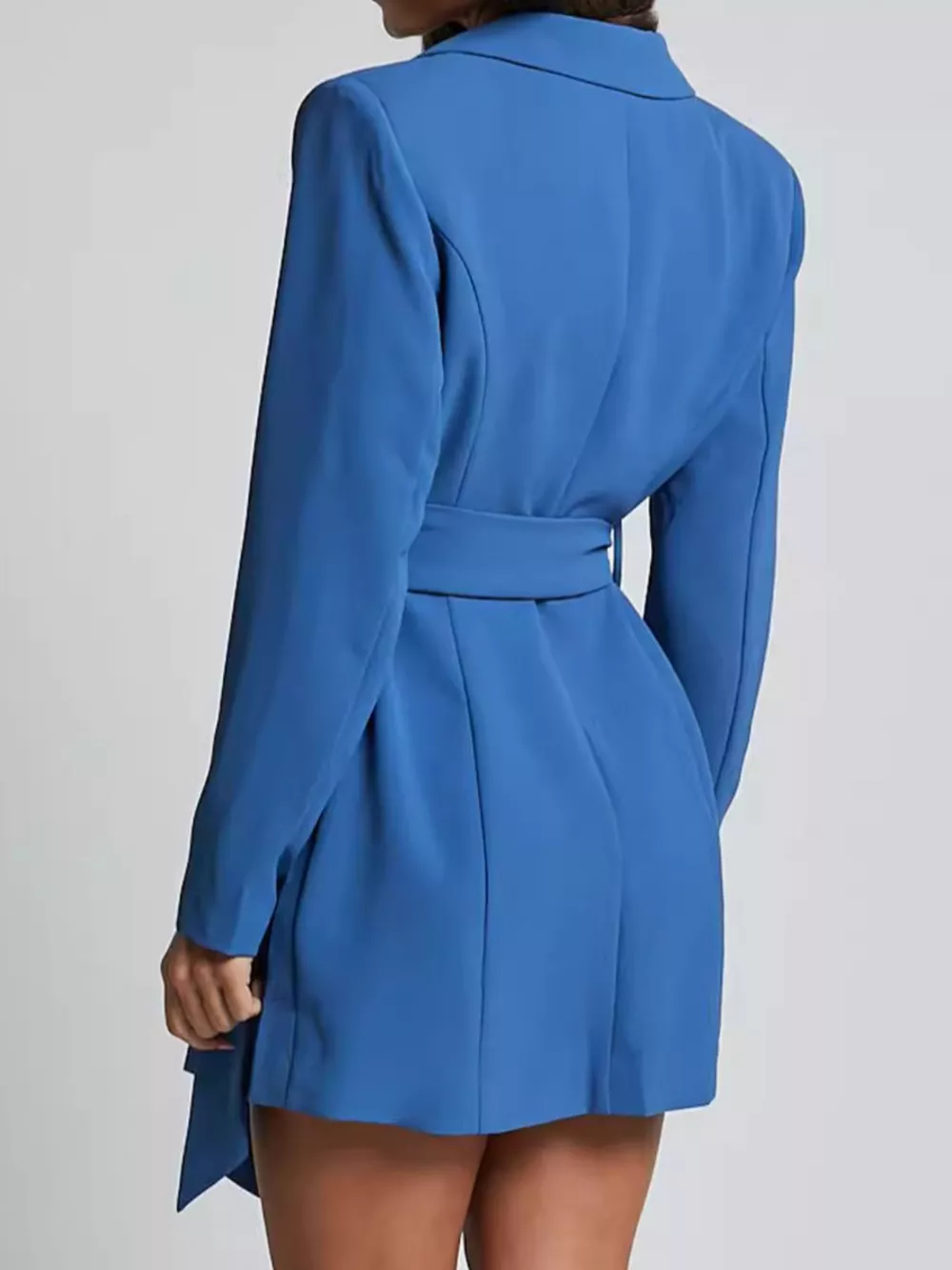 Lapel Collar Tie Waist Blazer, image 6