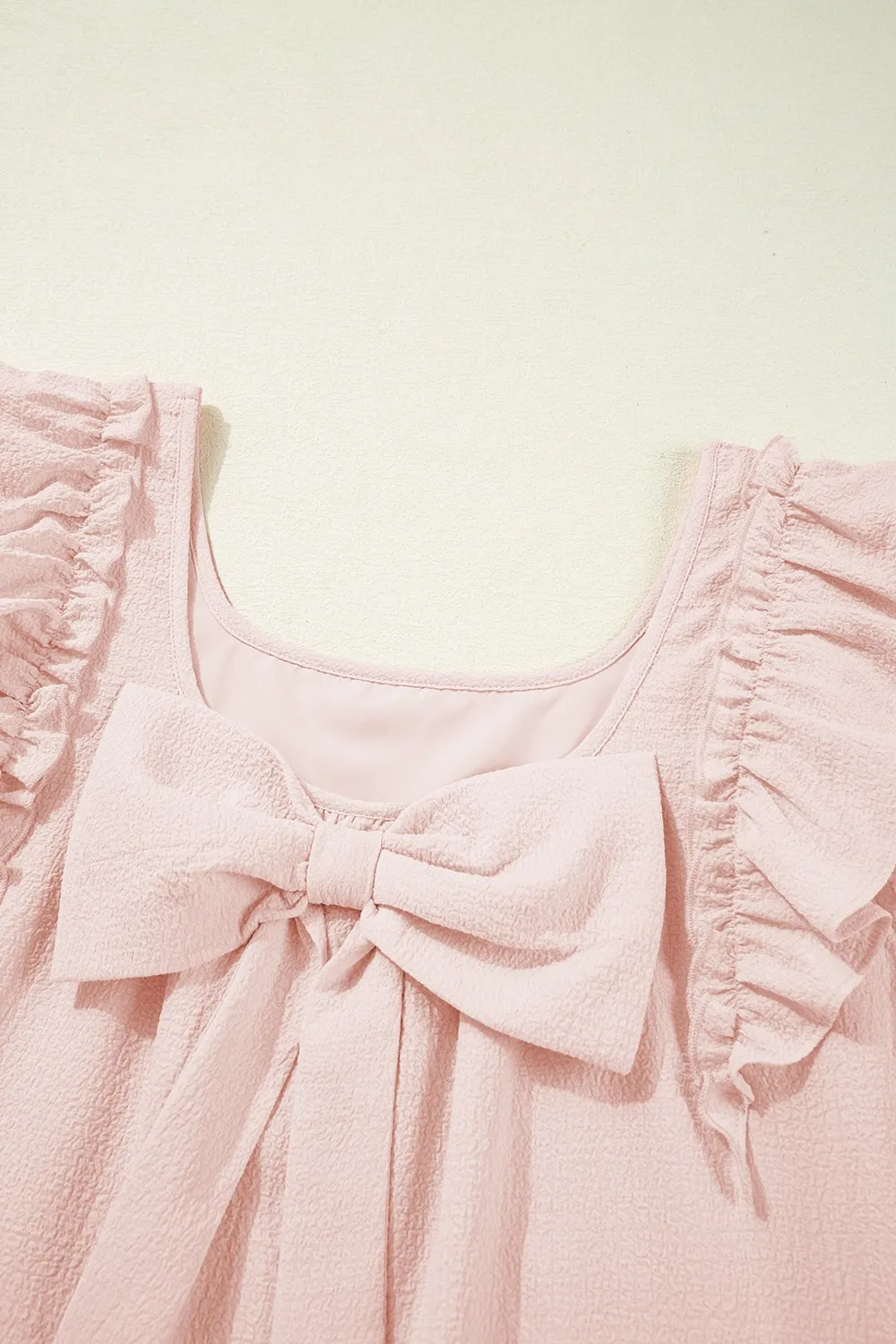 Ruffle Sleeve Bow Back Mini Dress, image 4