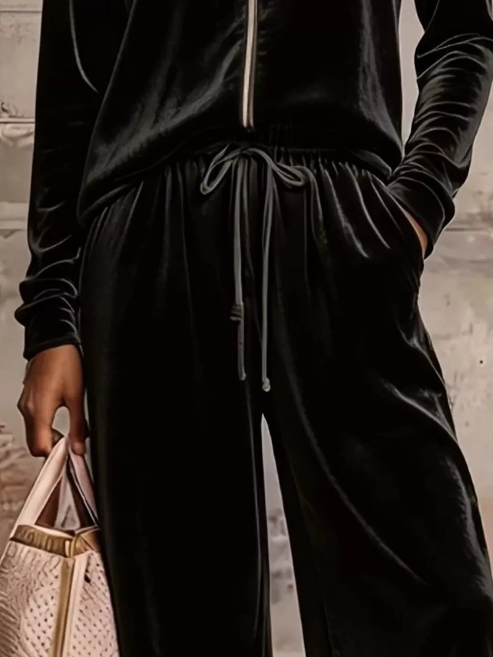 Velvet Zip-Up Top and Pants Set, image 10