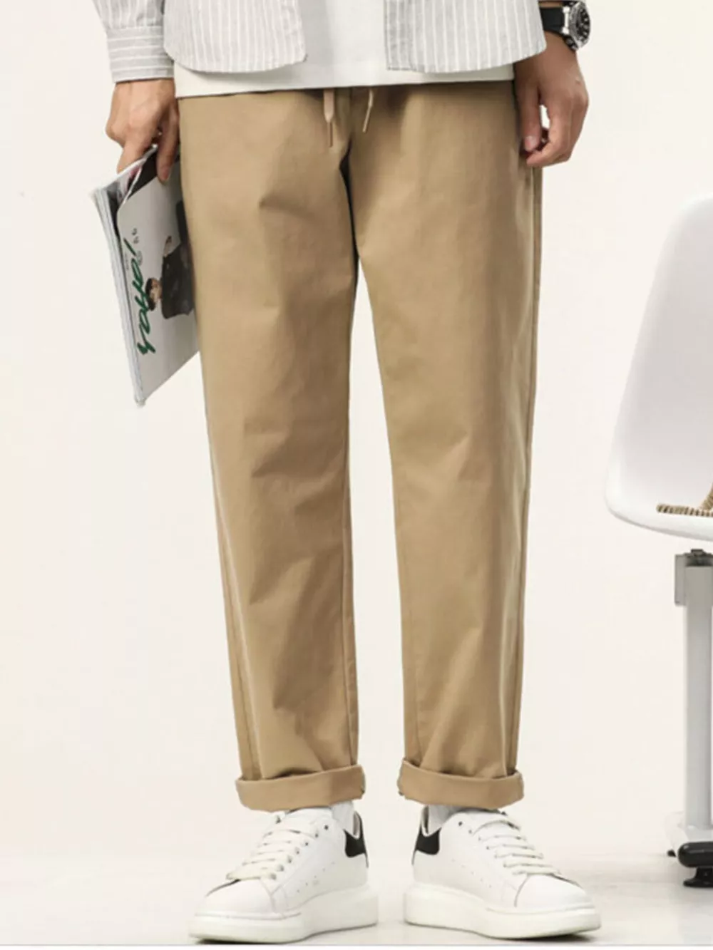 Men's Plus Size Casual Straight-Leg Pants, image 4