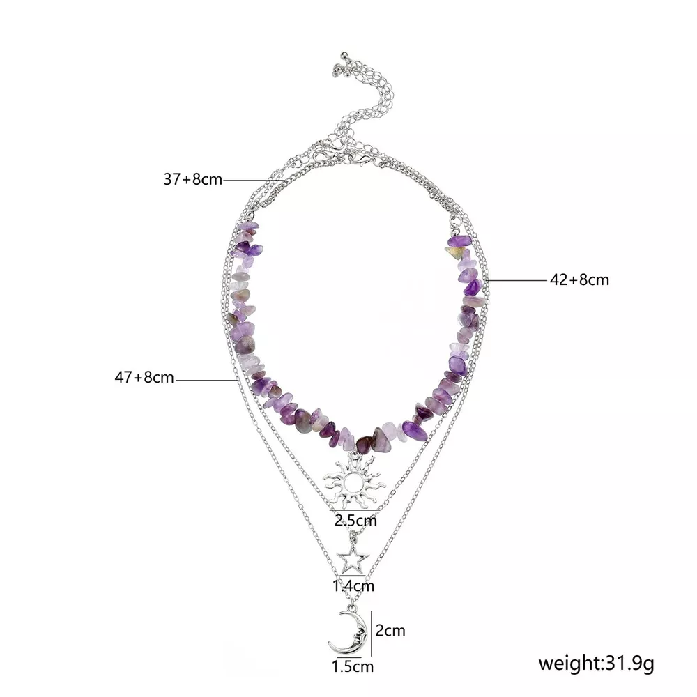 3 Piece Sun Moon Star Pendant Necklace, image 5