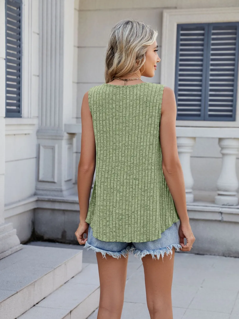 Ribbed Round Neck Tank, image 2