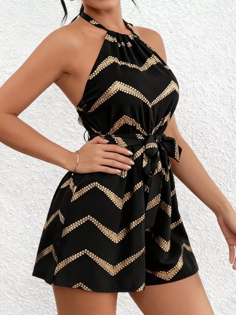 Chevron Halter Neck Romper, image 3