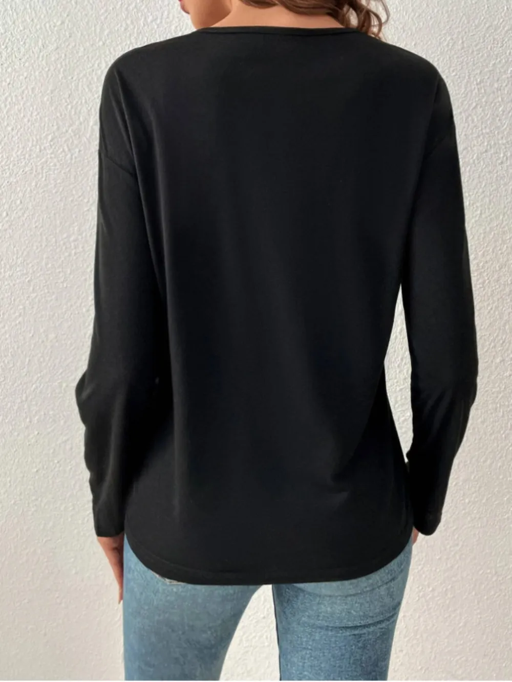 V-Neck Long Sleeve T-Shirt, image 5