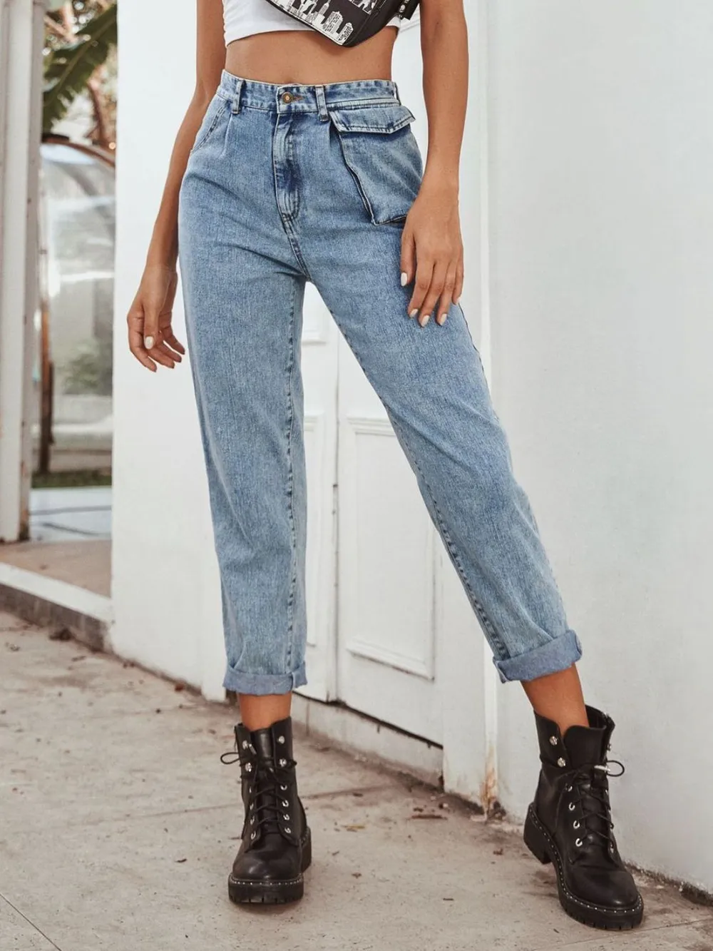 High Waist Straight Leg Jeans, image 5