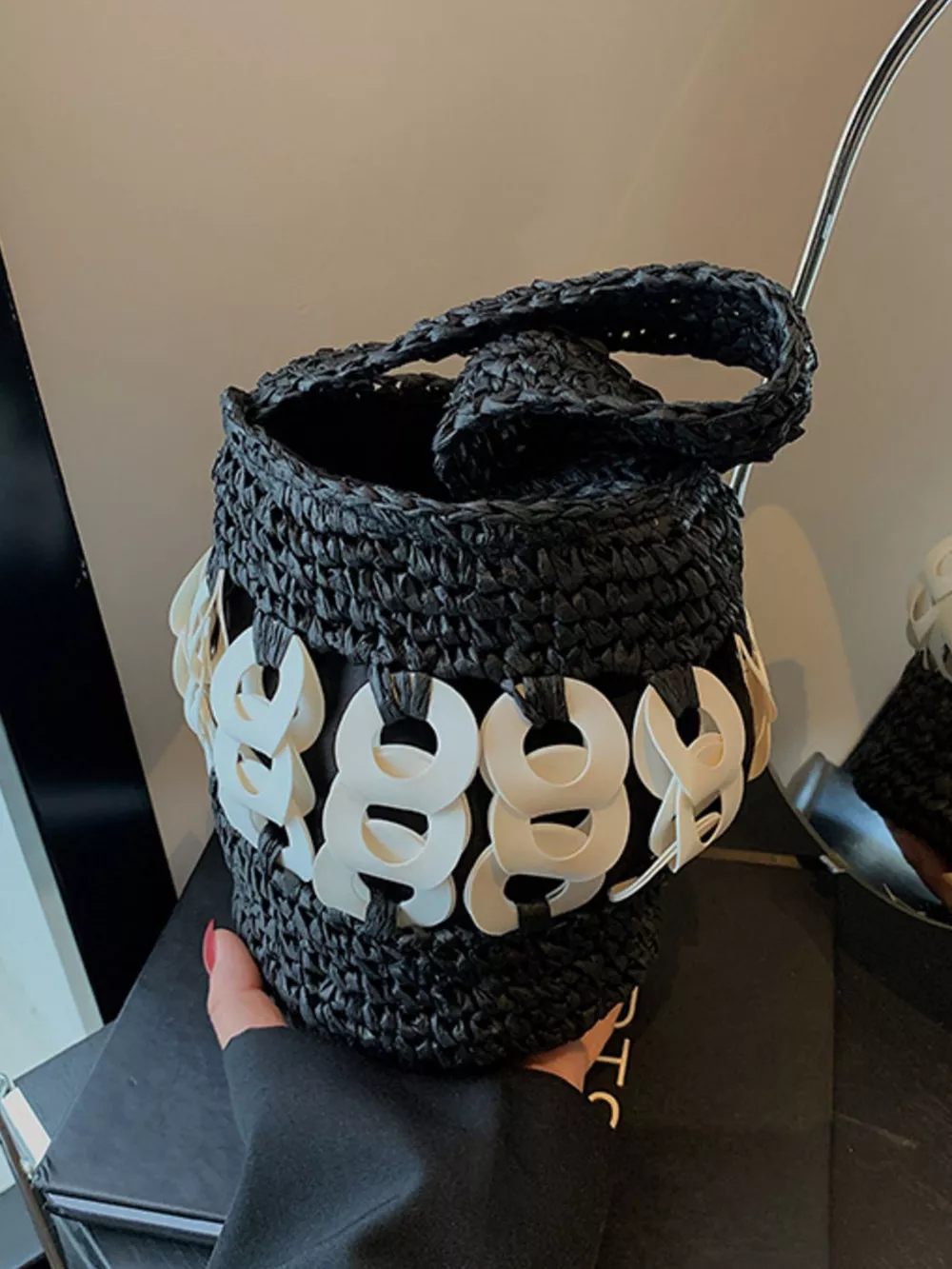 Woven Bucket Handbag, image 4