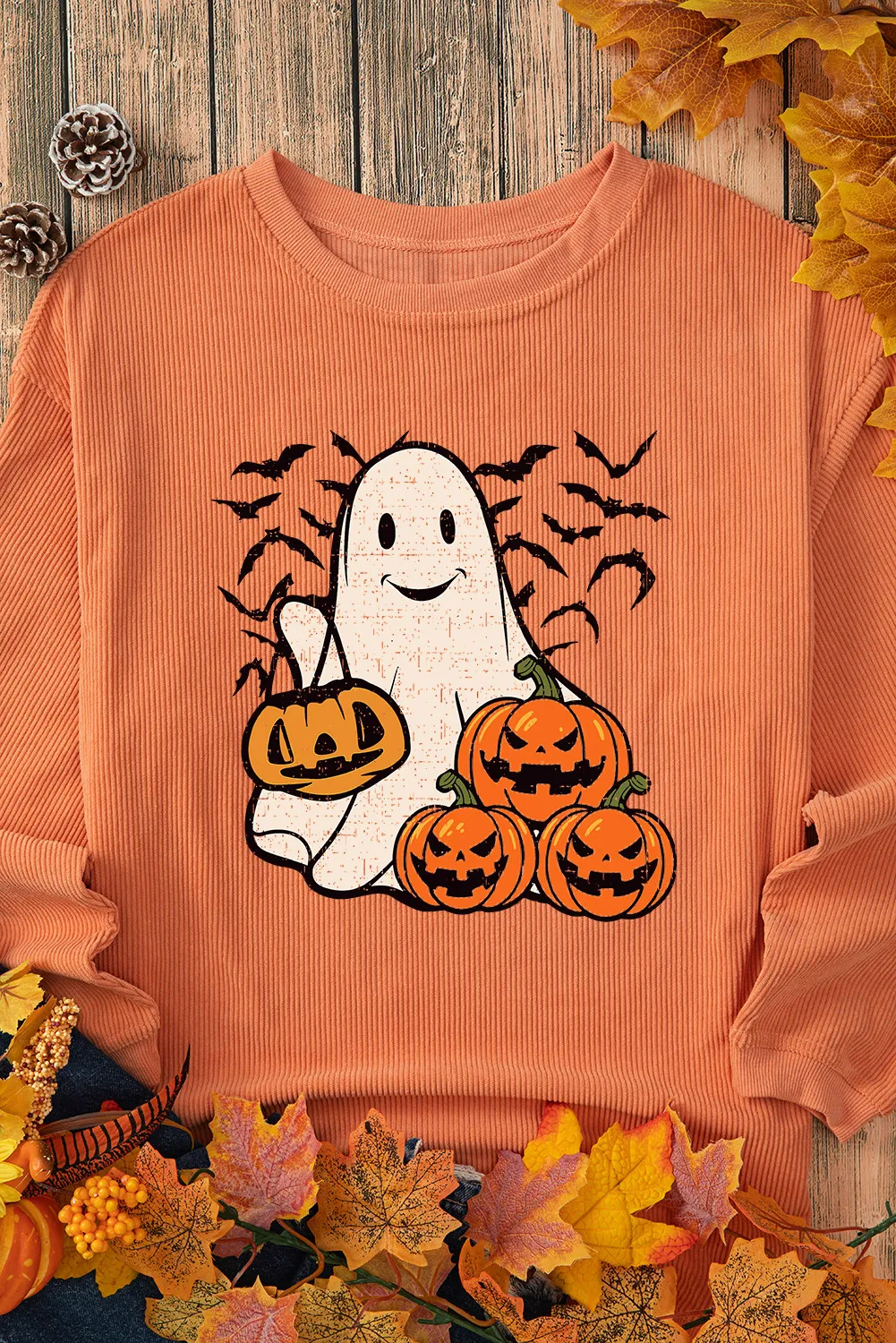 Jack-O'-Lantern Round Neck Long Sleeve Sweatshirt, image 4