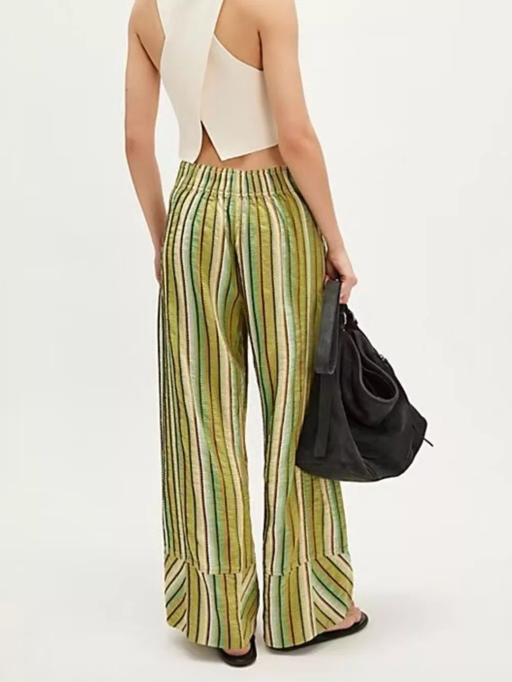 Striped High-Waisted Wide Leg Pants, image 2