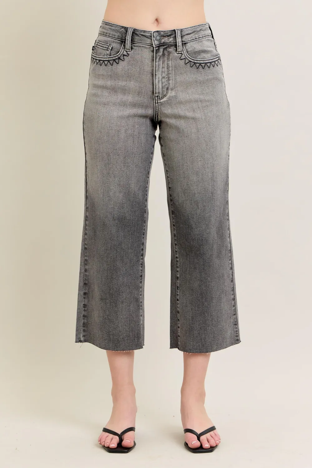 Full Size Wide Leg Capris Jeans Plus Size
