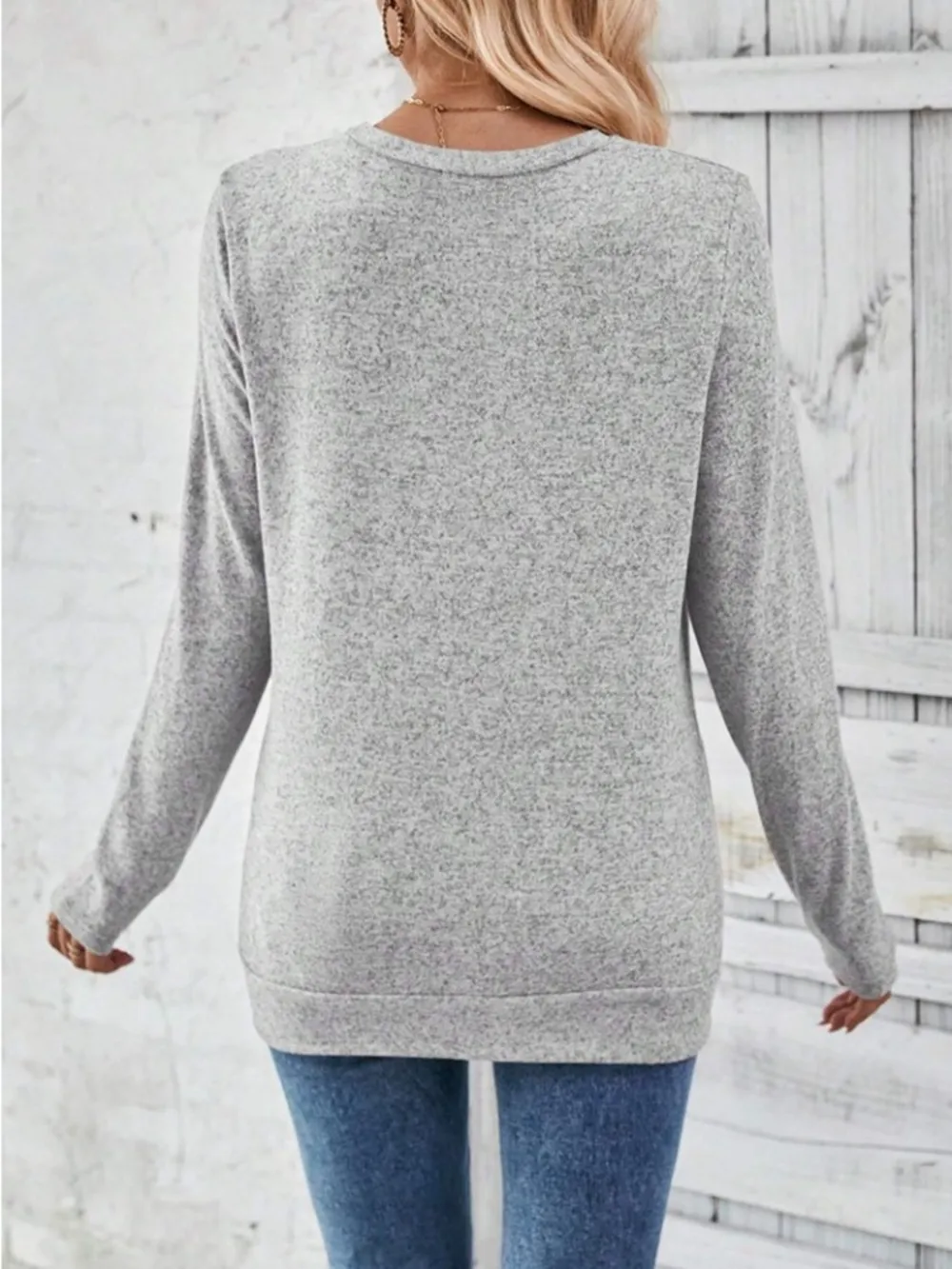 Round Neck Long Sleeve T-Shirt, image 4