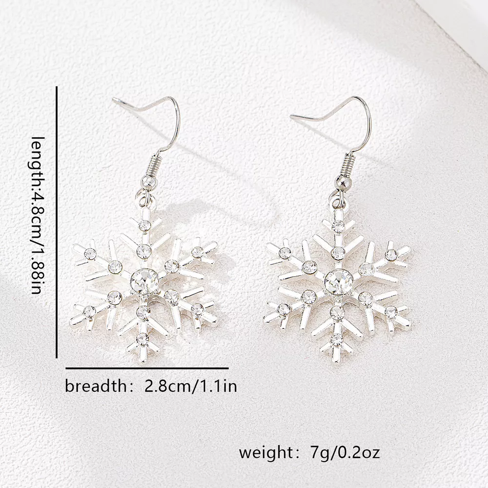 Christmas Snowflake Dangle Earrings, image 5