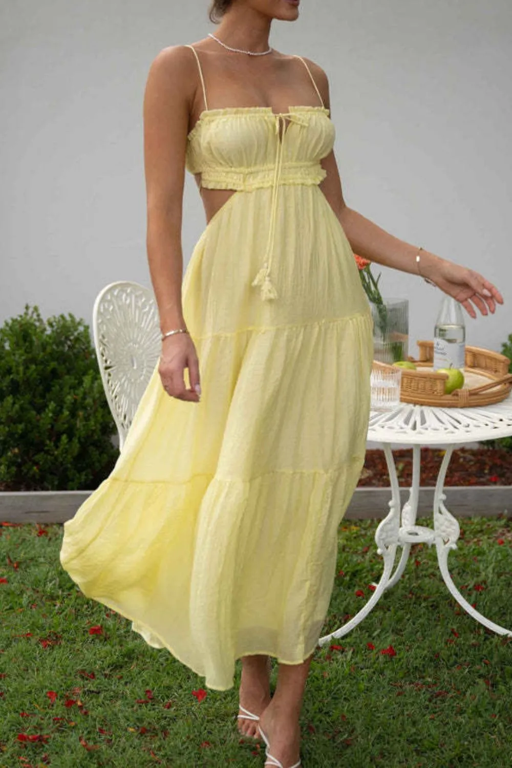 Cutout Square Neck Midi Cami Dress, image 10