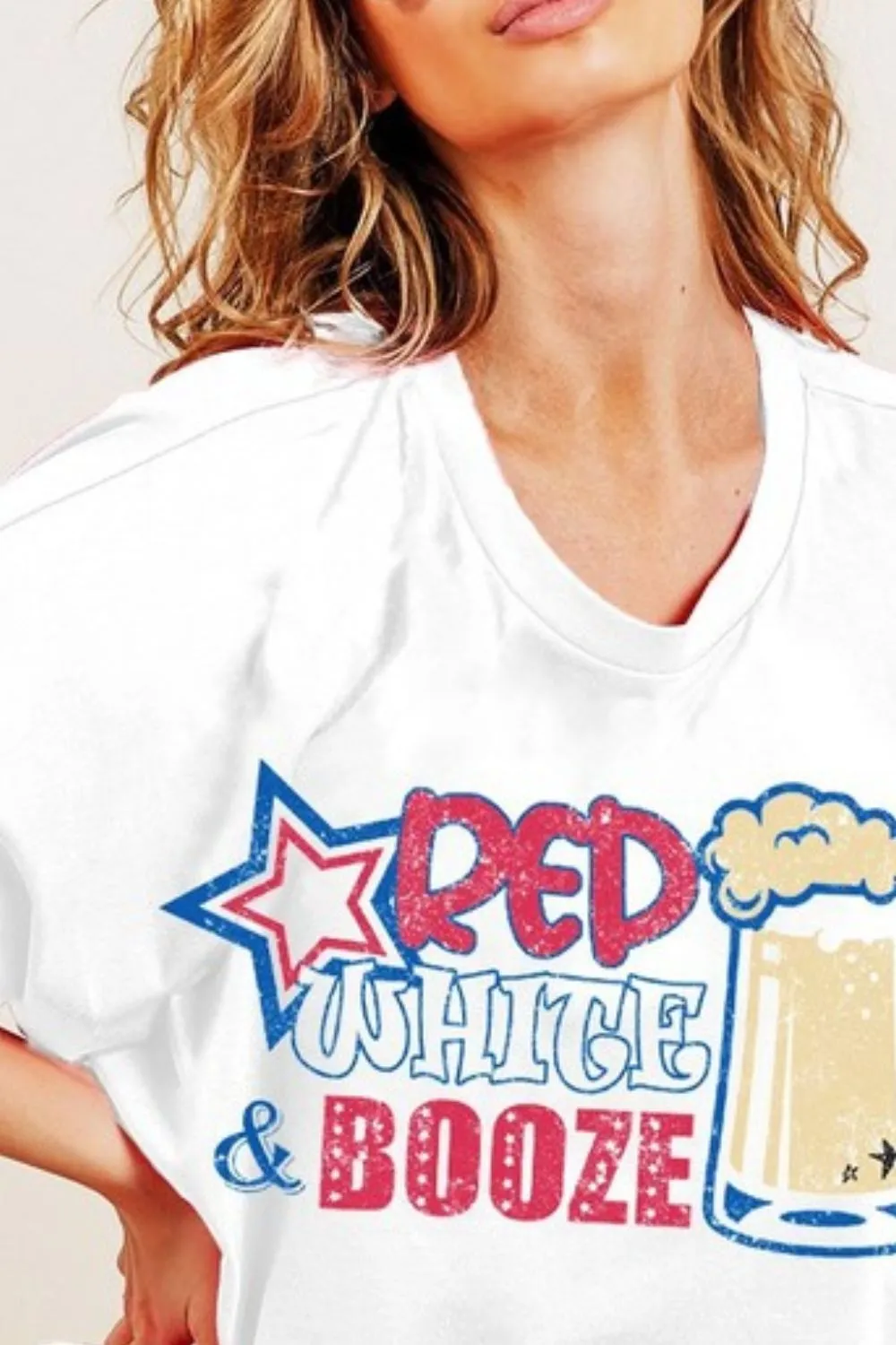 Red White and Booze Graphic Jersey Top, image 3
