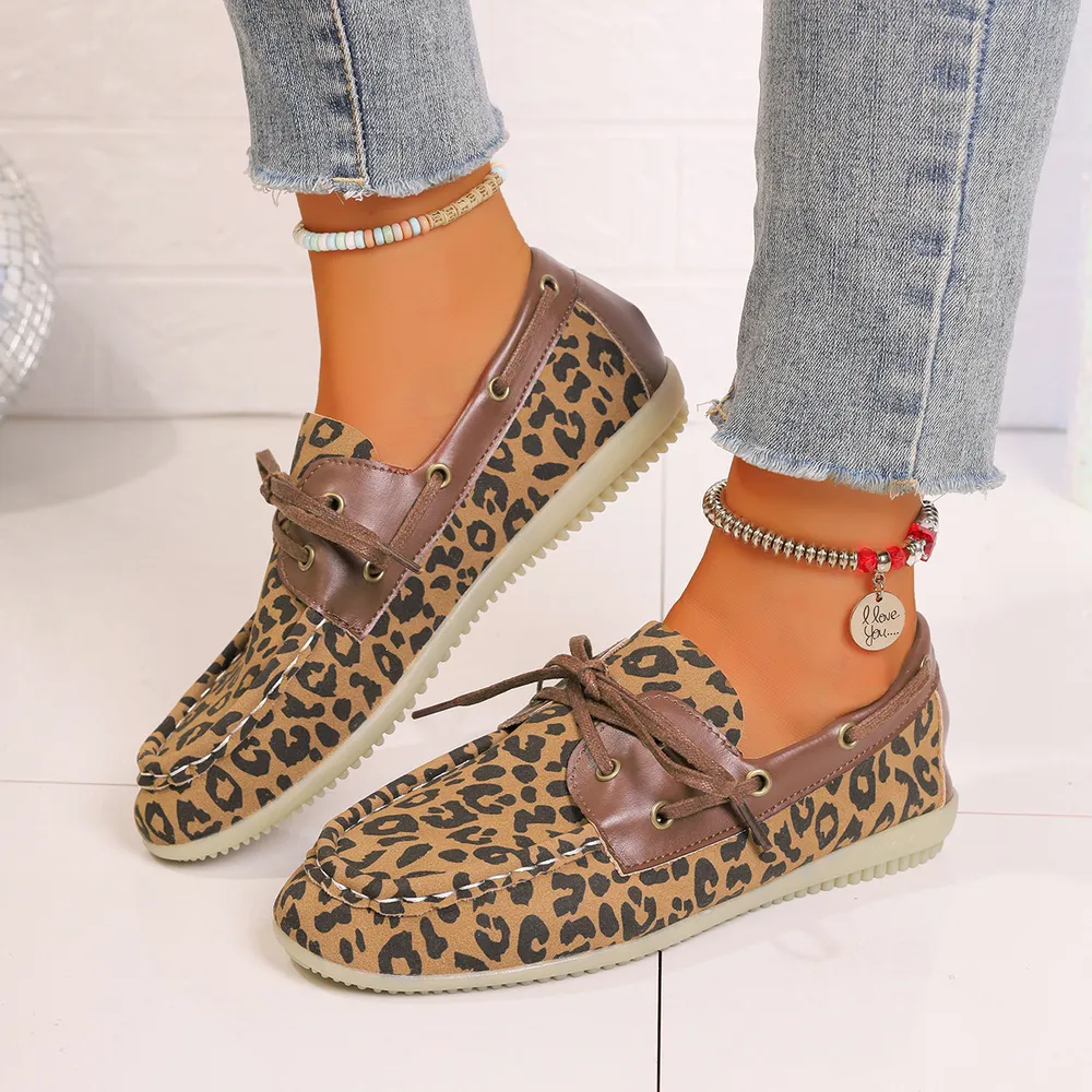 Lace Up Leopard Slip-Ons, image 3