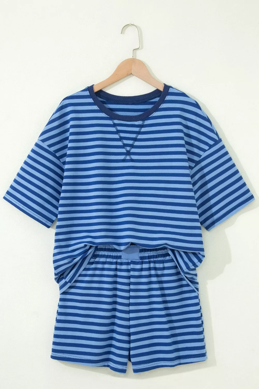 Striped Short Sleeve Top and Shorts Set, image 5