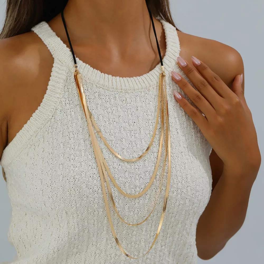Multi-Layered Snake Chain Necklace, image 4