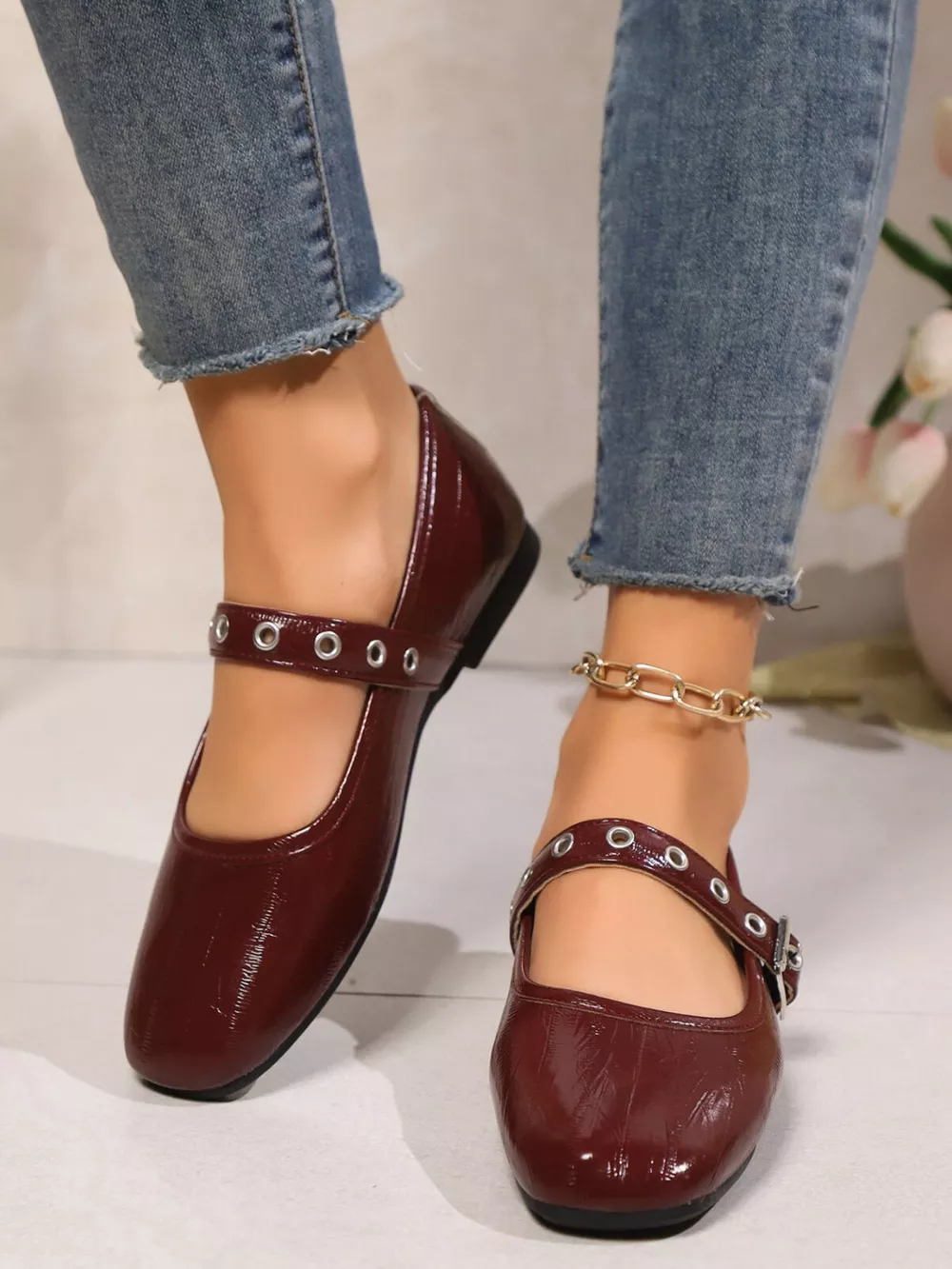 Round Toe Mary Jane Loafers, image 2