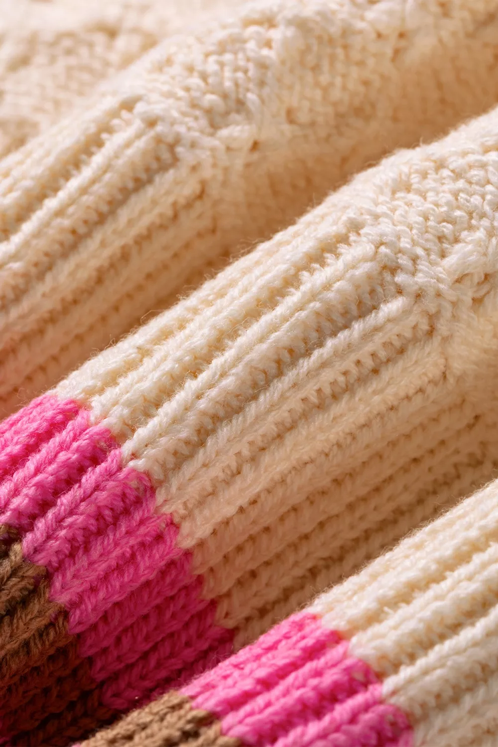 Stripe Striped Colorblock Texture Drop Shoulder Sweater, image 8