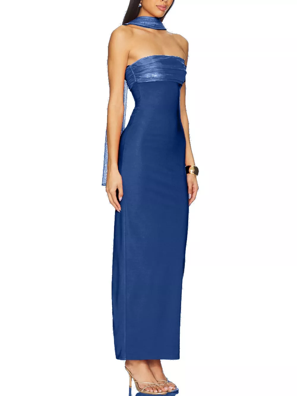 Ruched Tube Maxi Dress, image 4