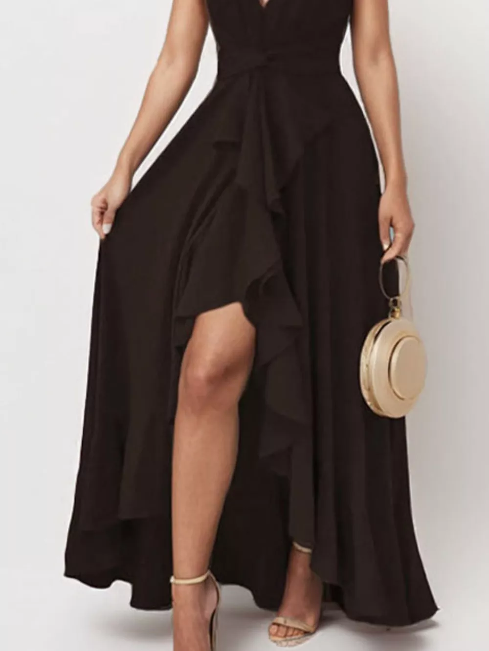 Full Size Ruffled High-Low Maxi Dress Plus Size, image 6