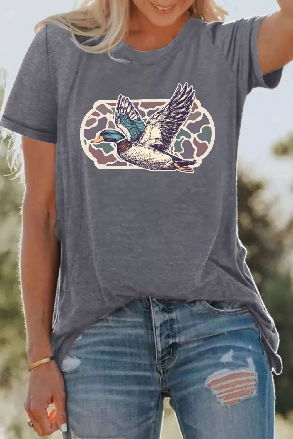 Graphic Round Neck Short Sleeve T-Shirt, image 4