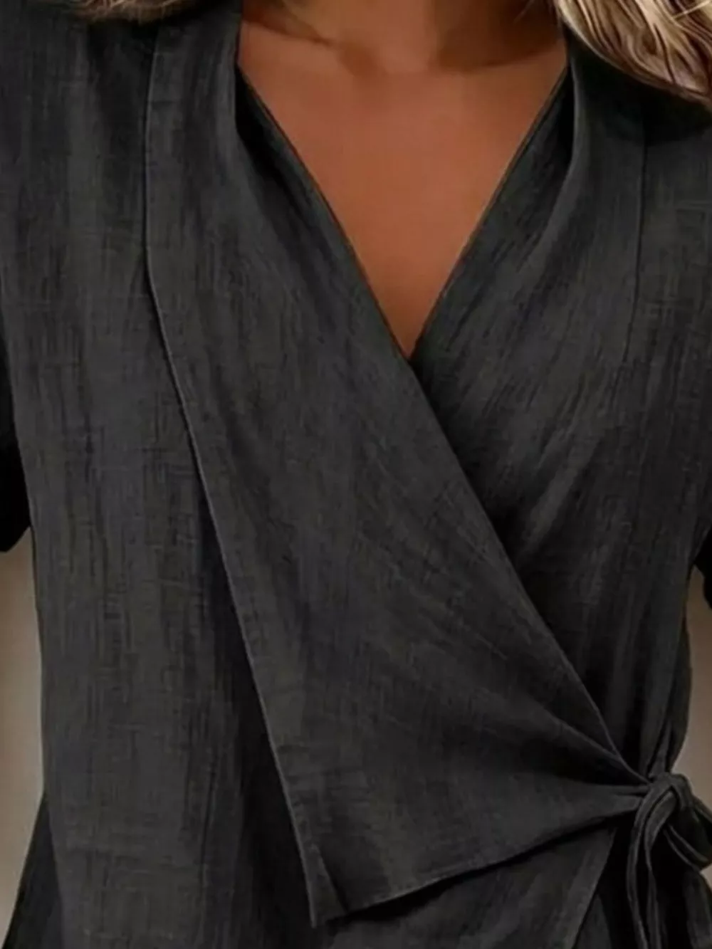 Tie-Side Detail Wrap Top, image 9