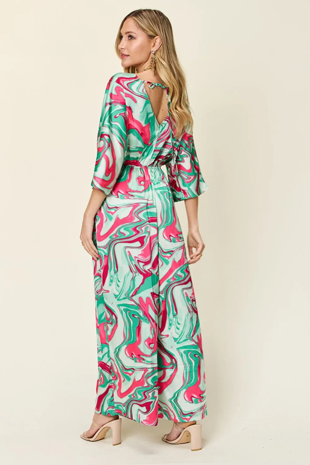 Full Size Half Sleeve Wide Leg Jumpsuit, image 4