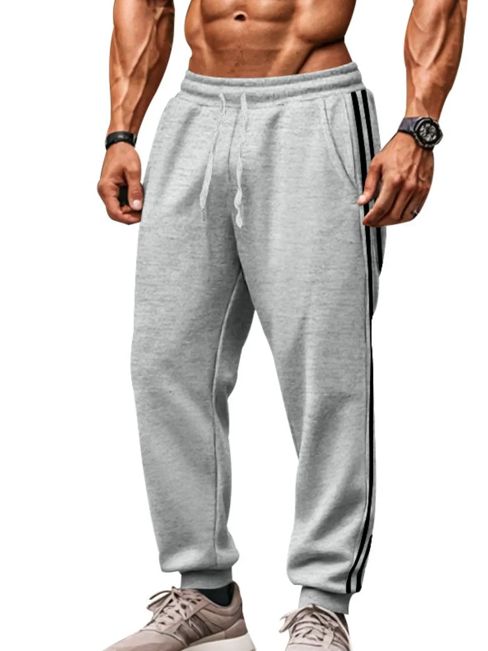 Men's Full Size Drawstring Pants With Pockets Plus Size, image 3