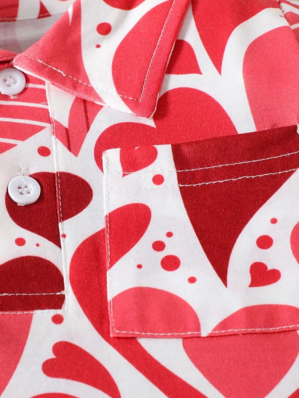 Children's Heart Print Short Sleeve Polo, image 3