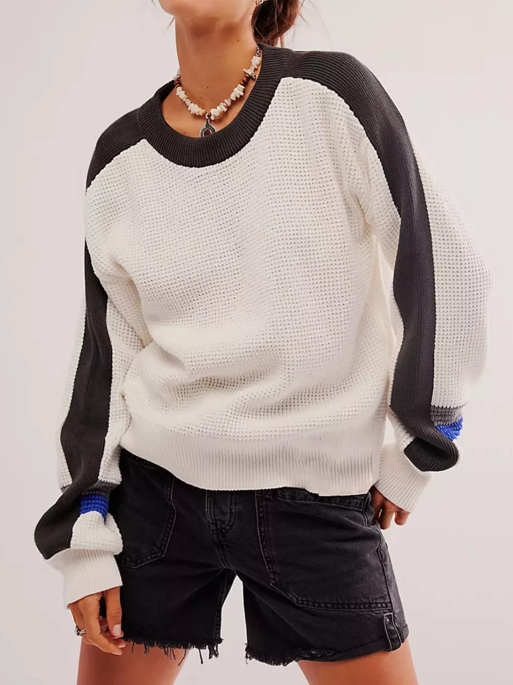 Color Block Waffle Knit Sweater, image 2
