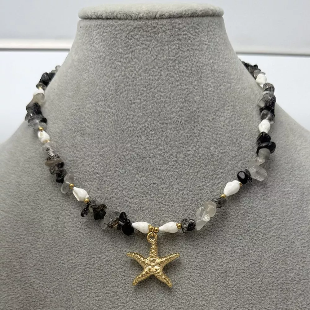 Bohemian Starfish Pendant Collarbone Necklace, image 4