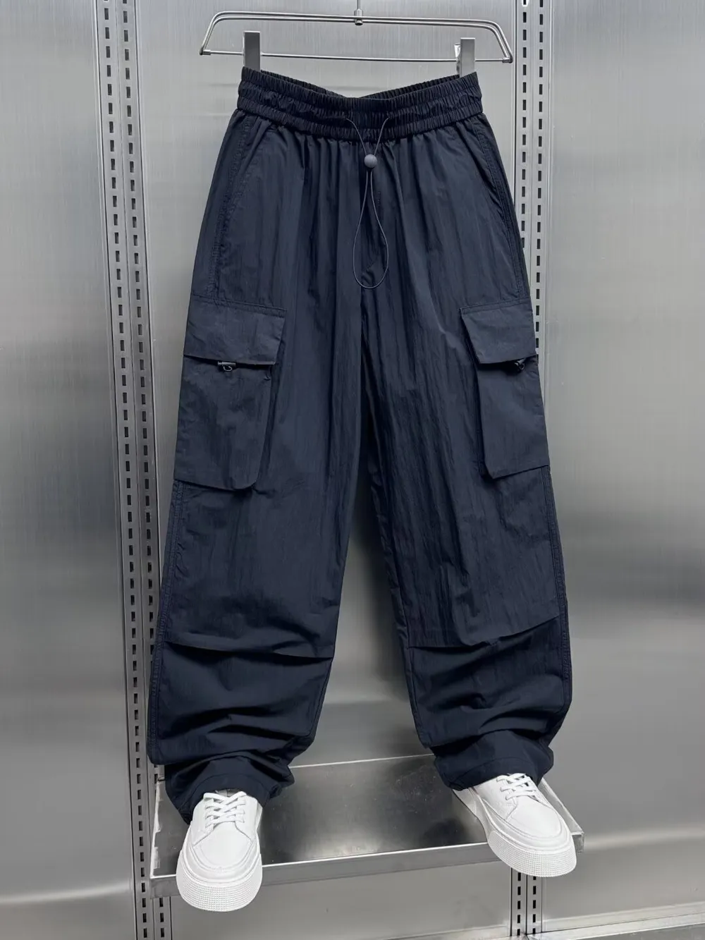 Men's Plus Size Casual Drawstring Cargo Pants, image 3