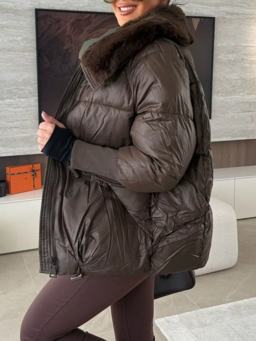 Fur Collar Padded Puffer Jacket, image 8