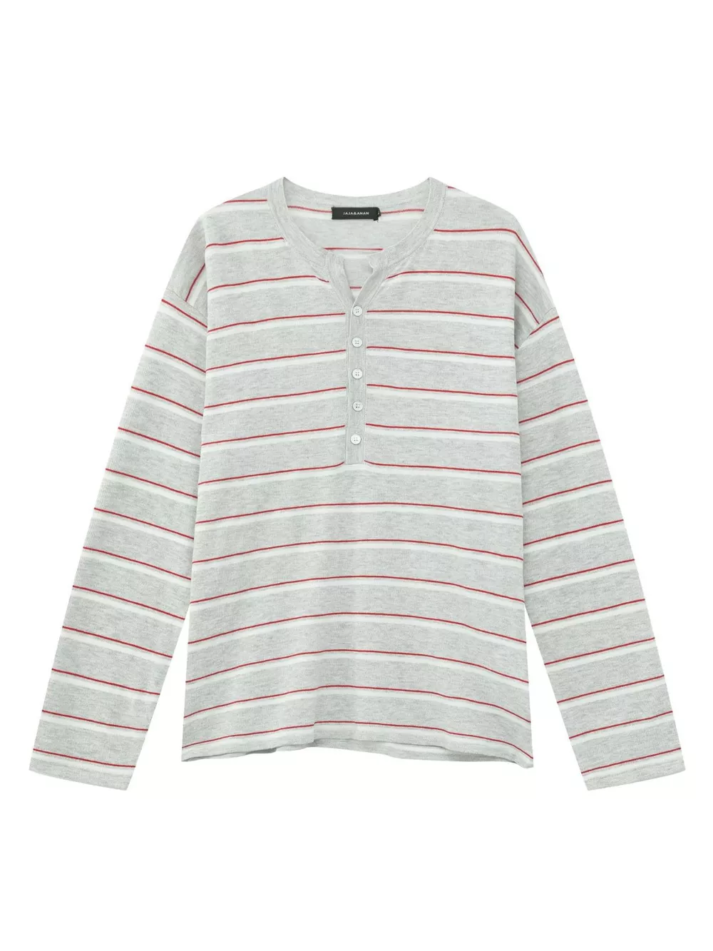 Men's Striped Button Detail Henley T-Shirt, image 14