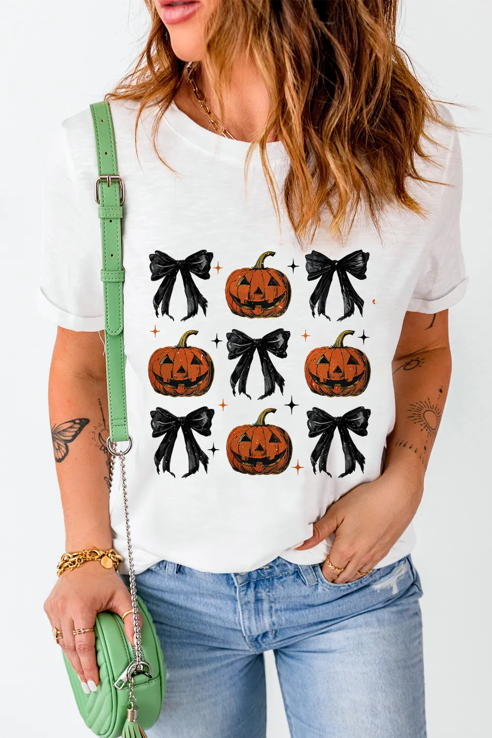 Pumpkin Round Neck Short Sleeve T-Shirt, image 2