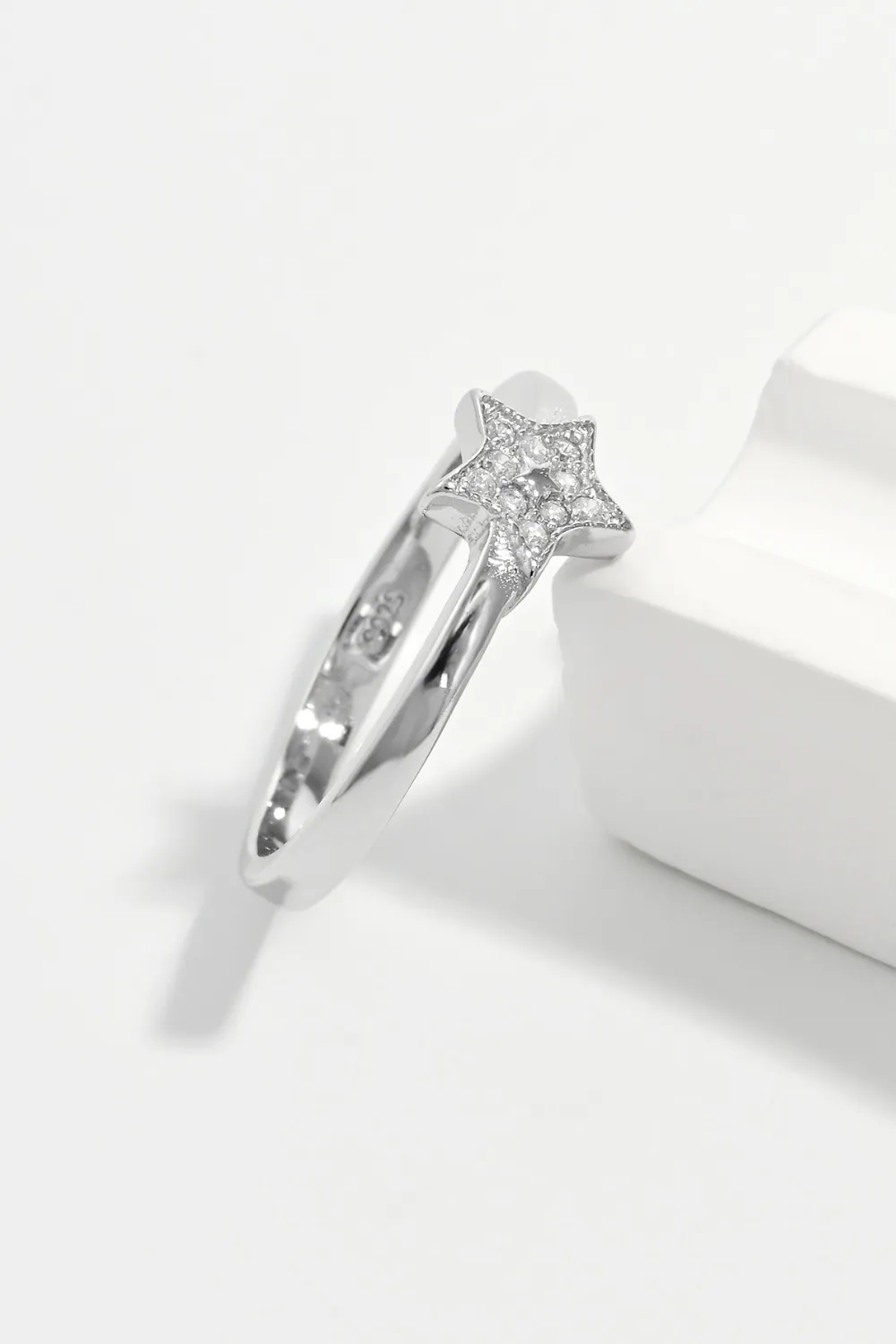 925 Sterling Silver Inland Zircon Star Ring, image 3