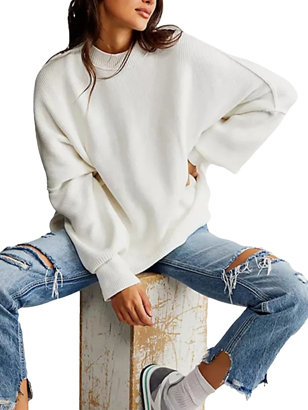 Round Neck Long Sleeve Sweater, image 15