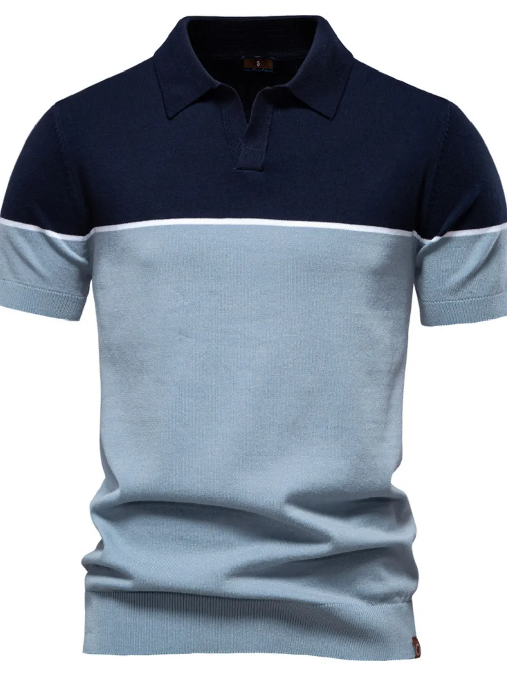 Men's Color Block Short Sleeve Knit Polo Shirt, image 5