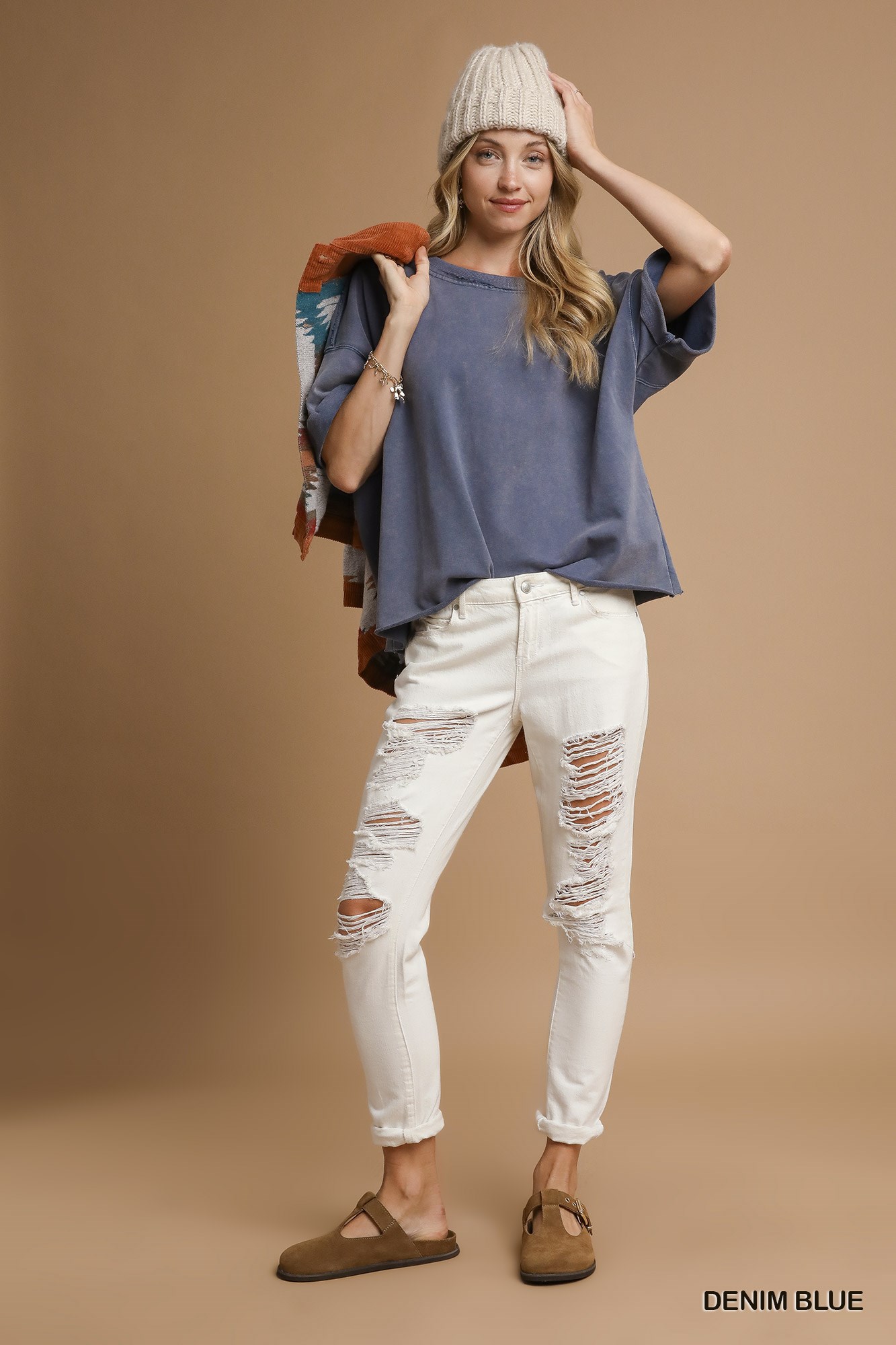 Mineral Wash Round Neck Top, image 2