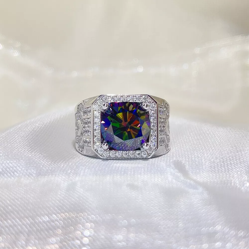 5 Carat 925 Sterling Silver Moissanite Ring, image 2